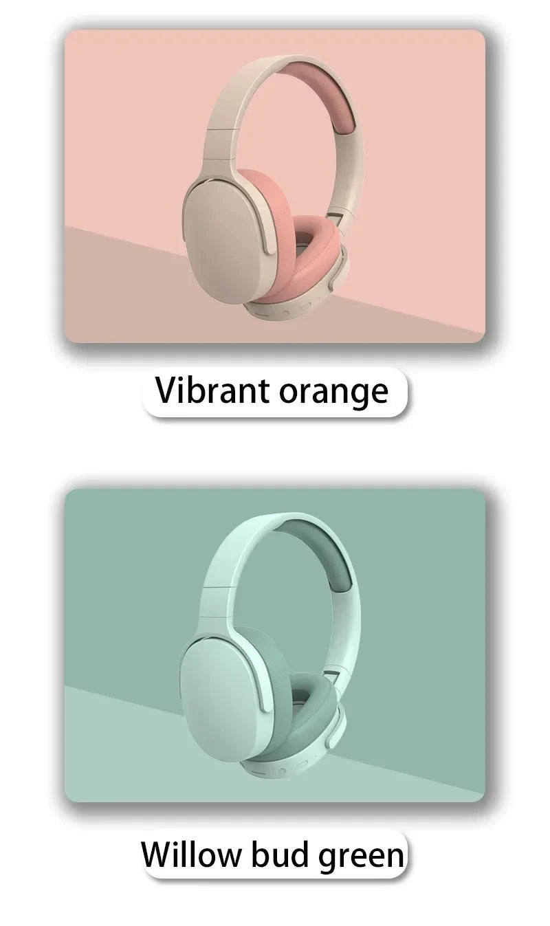 Wireless Bluetooth 5.3 Headphones Over Ear HIFI Stereo Headsets True Sports With Earphones TF/AUX Music Player With Mic