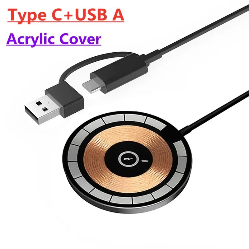 Magnetic Wireless Charger Pad 100W Phone Chargers For iPhone 15 14 13  Pro Max Airpods Portable Macsafe PD Fast Charging Station