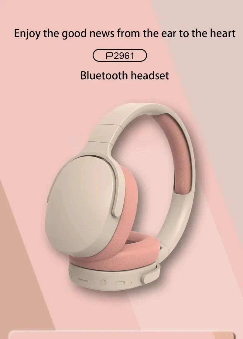 Wireless Bluetooth 5.3 Headphones Over Ear HIFI Stereo Headsets True Sports With Earphones TF/AUX Music Player With Mic