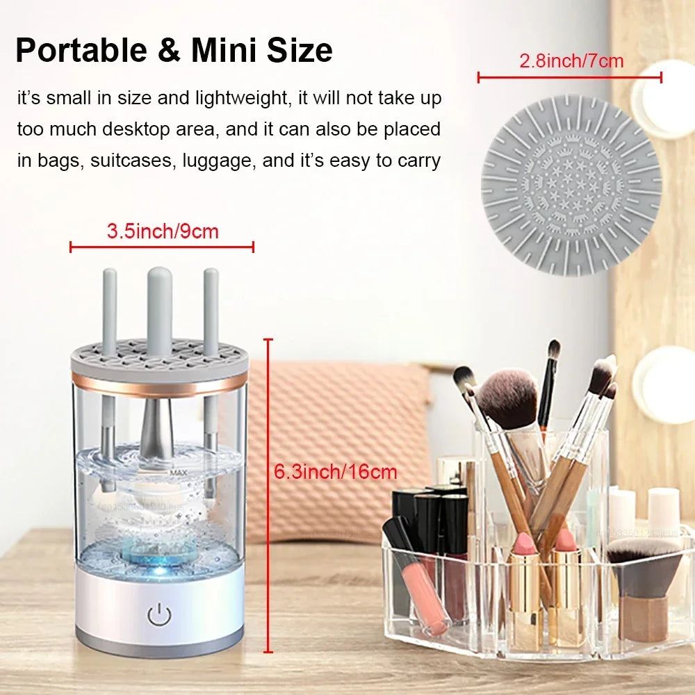 Electric Makeup Brush Cleaner Rechargeable Makeup Brushes Cleaning Tool Automatic Makeup Brush Cleaning Stand Device
